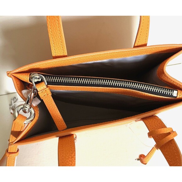 New Marc Jacobs Mini Grind Leather Tote Tangerine - Picture 5 of 5